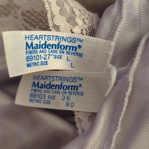 Vintage Maidenform Heartstrings union made gray 2 piece set - Picture 2 of 8